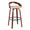 Grotto bar stool in Walnut Wood, Black Metal, Cream PU, product view, featuring swivel and wood frame