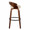 Grotto bar stool in Walnut Wood, Black Metal, Cream PU, side view, featuring swivel and wood frame