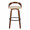 Grotto bar stool in Walnut Wood, Black Metal, Cream PU, front view, featuring swivel and wood frame