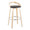 Grotto 30" Contemporary Fixed-Height Barstool with Swivel in Natural Wood and Brown Faux Leather with Round Chrome Metal Footrest- Set of 2 — product view