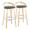 Grotto 30" Contemporary Fixed-Height Barstool with Swivel in Natural Wood and Grey Faux Leather with Round Chrome Metal Footrestby LumiSource - Set of 2 — pair view