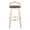 Grotto 30" Contemporary Fixed-Height Barstool with Swivel in Natural Wood and Grey Faux Leather with Round Chrome Metal Footrestby LumiSource - Set of 2 — front view