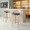 Grotto 30" Contemporary Fixed-Height Barstool with Swivel in Natural Wood and Grey Faux Leather with Round Chrome Metal Footrestby LumiSource - Set of 2 — lifestyle photo 5