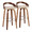 Grotto bar stool in Walnut Wood, Chrome Metal, Cream PU, coordinated set view, featuring swivel and wood frame