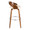 Grotto Mid-Century Modern Barstool in Walnut and Cream Faux Leather- Set of 2 — side view