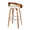 Grotto Mid-Century Modern Barstool in Walnut and Cream Faux Leather- Set of 2 — rear three-quarter view