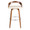 Grotto Mid-Century Modern Barstool in Walnut and Cream Faux Leather- Set of 2 — front view