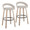 Grotto bar stool in Whitewashed Wood, Oatmeal Noise Fabric, Black Metal, coordinated set view, featuring swivel and wood frame