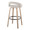 Grotto bar stool in Whitewashed Wood, Oatmeal Noise Fabric, Black Metal, back and side view, featuring swivel and wood frame