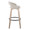 Grotto Upholstered 30" Contemporary Fixed-Height Barstool with Swivel in Whitewashed Wood and Oatmeal Noise Fabric with Round Black Metal Footrest- Set of 2 — side view