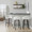 Grotto bar stool in Walnut Glazed Wood, White PU, Black Metal, close-up detail, featuring swivel and wood frame