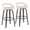 Grotto bar stool in Walnut Glazed Wood, White PU, Black Metal, coordinated set view, featuring swivel and wood frame