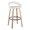 Grotto Upholstered 30" Contemporary Fixed-Height Barstool with Swivel in Whitewashed Wood and White Faux Leather with Round Black Metal Footrest- Set of 2 — product view