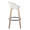 Grotto Upholstered 30" Contemporary Fixed-Height Barstool with Swivel in Whitewashed Wood and White Faux Leather with Round Black Metal Footrest- Set of 2 — side view