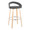 Grotto bar stool in Natural Wood, Grey PU, Chrome Metal, product view, featuring swivel and wood frame