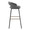 Grotto bar stool in Black Metal, Grey PU, Gold Metal, side view, featuring swivel and metal footrest