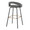 Grotto bar stool in Black Metal, Grey PU, Gold Metal, back and side view, featuring swivel and metal footrest