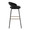Grotto bar stool in Black Metal, Black Velvet, Gold Metal, side view, featuring swivel and metal footrest