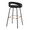 Grotto bar stool in Black Metal, Black Velvet, Gold Metal, back and side view, featuring swivel and metal footrest