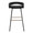 Grotto bar stool in Black Metal, Black Velvet, Gold Metal, back view, featuring swivel and metal footrest