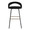 Grotto bar stool in Black Metal, Black Velvet, Gold Metal, front view, featuring swivel and metal footrest