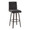Hank 30" Contemporary Fixed-Height Barstool with Swivel in Walnut Glazed Wood and Black Fabric with Round Black Metal Footrest- Set of 2 — product view