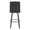Hank 30" Contemporary Fixed-Height Barstool with Swivel in Walnut Glazed Wood and Black Fabric with Round Black Metal Footrest- Set of 2 — back view