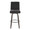 Hank 30" Contemporary Fixed-Height Barstool with Swivel in Walnut Glazed Wood and Black Fabric with Round Black Metal Footrest- Set of 2 — front view