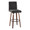 Hank 30" Contemporary Fixed-Height Barstool with Swivel in Walnut Wood and Black Fabric with Round Black Metal Footrest- Set of 2 — product view