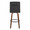 Hank 30" Contemporary Fixed-Height Barstool with Swivel in Walnut Wood and Black Fabric with Round Black Metal Footrest- Set of 2 — back view