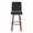 Hank 30" Contemporary Fixed-Height Barstool with Swivel in Walnut Wood and Black Fabric with Round Black Metal Footrest- Set of 2 — front view