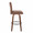 Hank 30" Contemporary Fixed-Height Barstool with Swivel in Walnut Wood and Brown Fabric with Round Black Metal Footrest- Set of 2 — side view