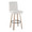 Hank 30" Contemporary Fixed-Height Barstool with Swivel in Whitewashed Wood and Light Grey Fabric with Round Black Metal Footrest- Set of 2 — product view