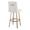 Hank 30" Contemporary Fixed-Height Barstool with Swivel in Whitewashed Wood and Light Grey Fabric with Round Black Metal Footrest- Set of 2 — rear three-quarter view