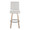 Hank 30" Contemporary Fixed-Height Barstool with Swivel in Whitewashed Wood and Light Grey Fabric with Round Black Metal Footrest- Set of 2 — front view