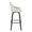 Hannah bar stool in Walnut Glazed Wood, Cream Fabric, Black Metal, side view, featuring swivel and wood frame