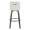 Hannah bar stool in Walnut Glazed Wood, Cream Fabric, Black Metal, back view, featuring swivel and wood frame