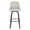 Hannah bar stool in Walnut Glazed Wood, Cream Fabric, Black Metal, front view, featuring swivel and wood frame