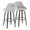 Hannah bar stool in Walnut Glazed Wood, Grey Fabric, Black Metal, coordinated set view, featuring swivel and wood frame