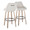 Hannah bar stool in Whitewashed Wood, Cream Fabric, Black Metal, coordinated set view, featuring swivel and upholstered seat