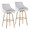 Hannah bar stool in Gold Metal, White PU, coordinated set view, featuring swivel