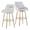 Hannah bar stool in Gold Metal, White PU, coordinated set view, featuring swivel