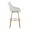 Hannah 30" Transitional Fixed-Height Barstool with Swivel in Gold Metal, White Faux Leather, and Gold Metal with Rounded Gold Metal Footrest- Set of 2 — side view