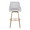 Hannah 30" Transitional Fixed-Height Barstool with Swivel in Gold Metal, White Faux Leather, and Gold Metal with Rounded Gold Metal Footrest- Set of 2 — front view