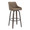 Hannah bar stool in Walnut Glazed Wood, Brown PU, Black Metal, product view, featuring swivel and wood frame