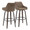Hannah 30" Transitional Fixed-Height Barstool with Swivel in Walnut Glazed Wood and Brown Faux Leather with Round Black Metal Footrest- Set of 2 — pair view (photo 2)