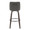 Hannah bar stool in Walnut Glazed Wood, Dark Grey PU, Black Metal, back view, featuring swivel and wood frame