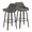Hannah bar stool in Walnut Glazed Wood, Dark Grey PU, Black Metal, coordinated set view, featuring swivel and wood frame