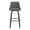 Hannah 30" Transitional Fixed-Height Barstool with Swivel in Walnut Glazed Wood and Dark Grey Faux Leather with Round Black Metal Footrest- Set of 2 — front view