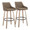 Hannah bar stool in Whitewashed Wood, Brown PU, Black Metal, coordinated set view, featuring swivel and wood frame
